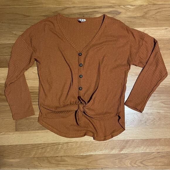 Sky & Sparrow Waffle Knit Tie-Front Cardigan - Size XS - Picture 1 of 4